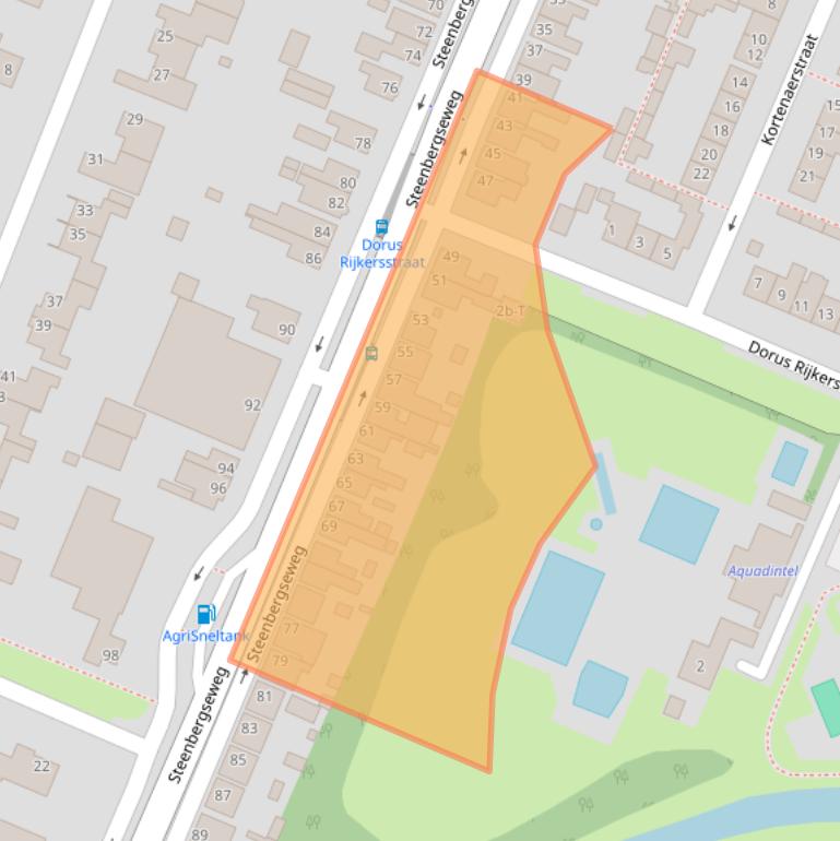 Kaart van postcodegebied 4671BD.