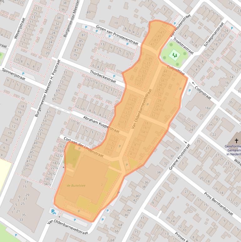 Kaart van postcodegebied 4671CZ.