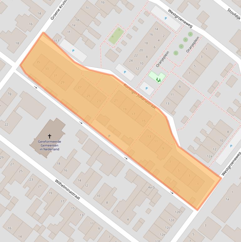 Kaart van postcodegebied 4671EE.