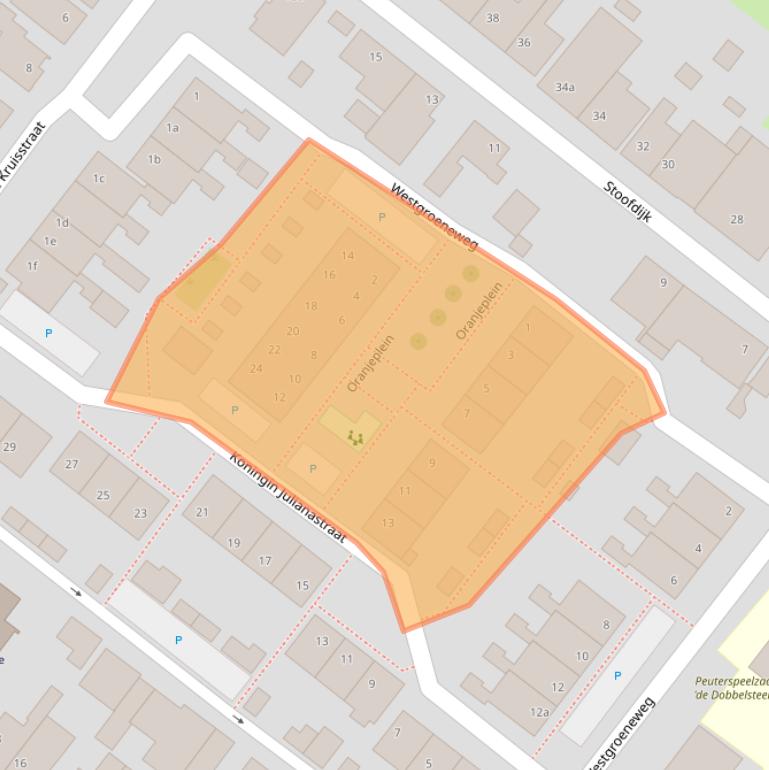 Kaart van postcodegebied 4671EG.