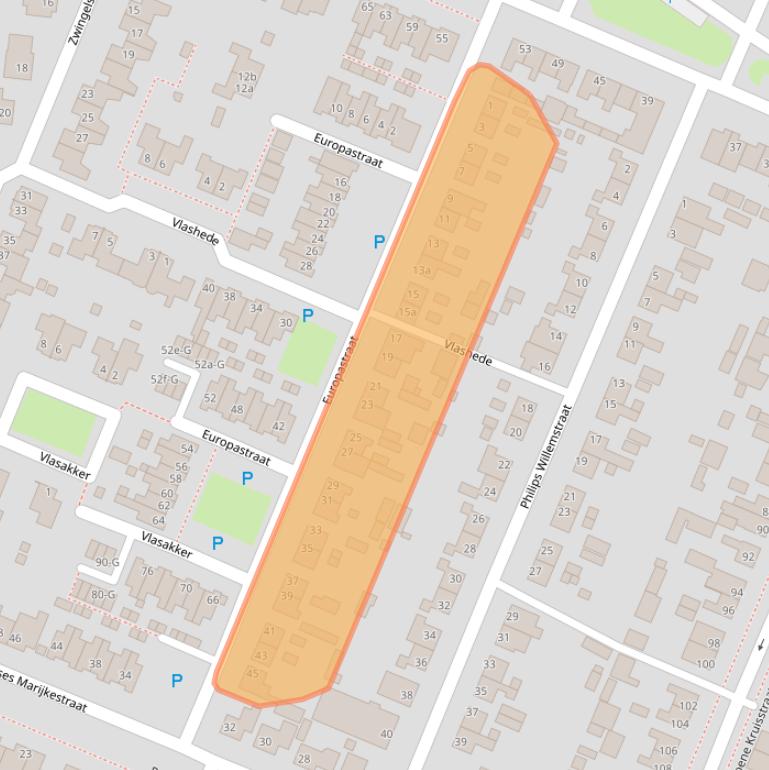 Kaart van postcodegebied 4671ET.