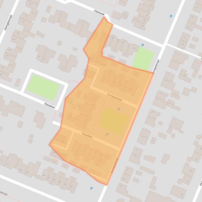 Kaart van postcodegebied 4671EW.