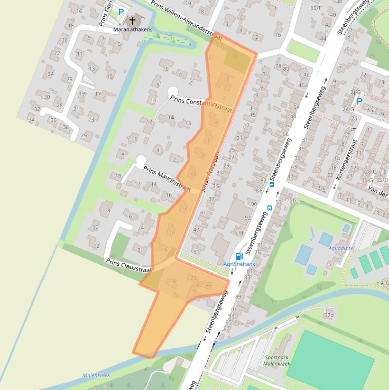 Kaart van postcodegebied 4671GG.