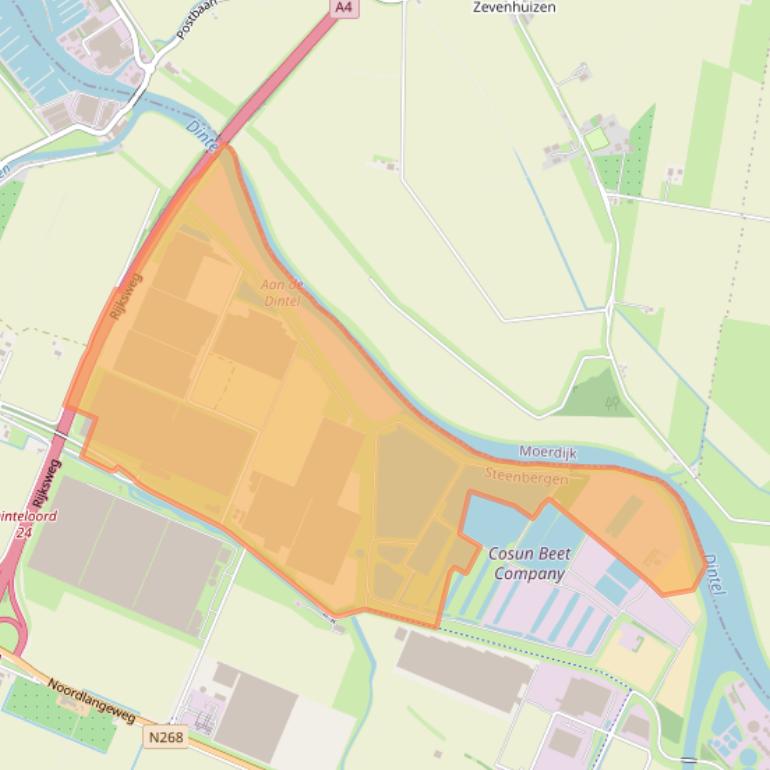 Kaart van postcodegebied 4671TK.