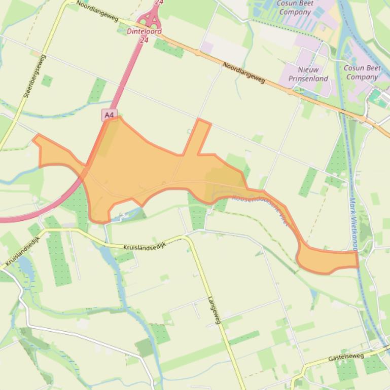 Kaart van postcodegebied 4671TT.