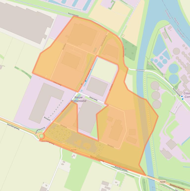 Kaart van postcodegebied 4671TZ.