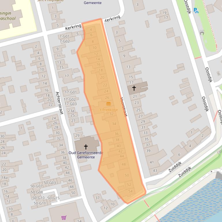 Kaart van postcodegebied 4675CB.