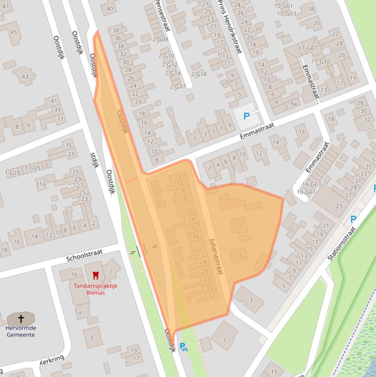 Kaart van postcodegebied 4675CH.