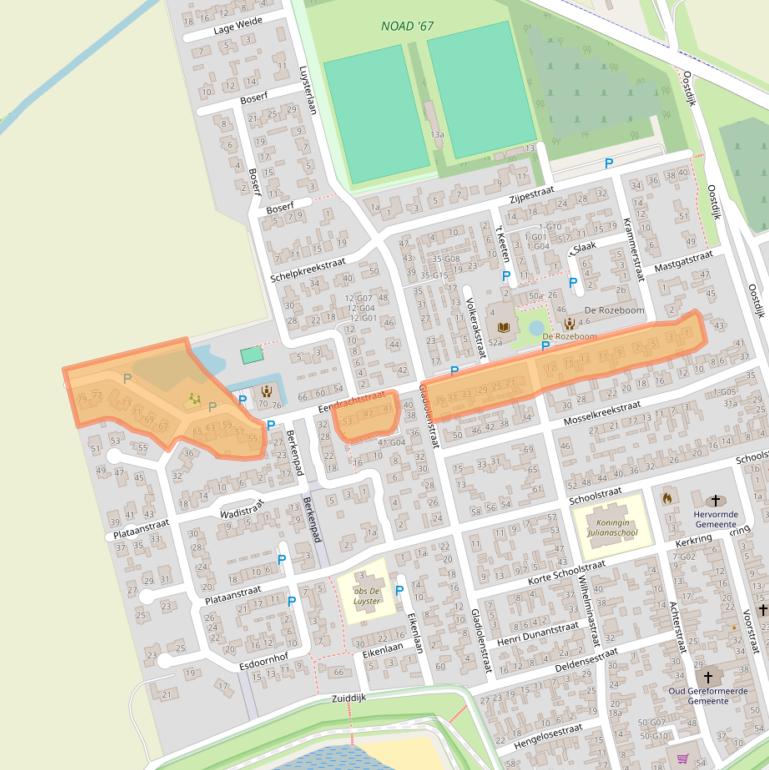 Kaart van postcodegebied 4675CR.