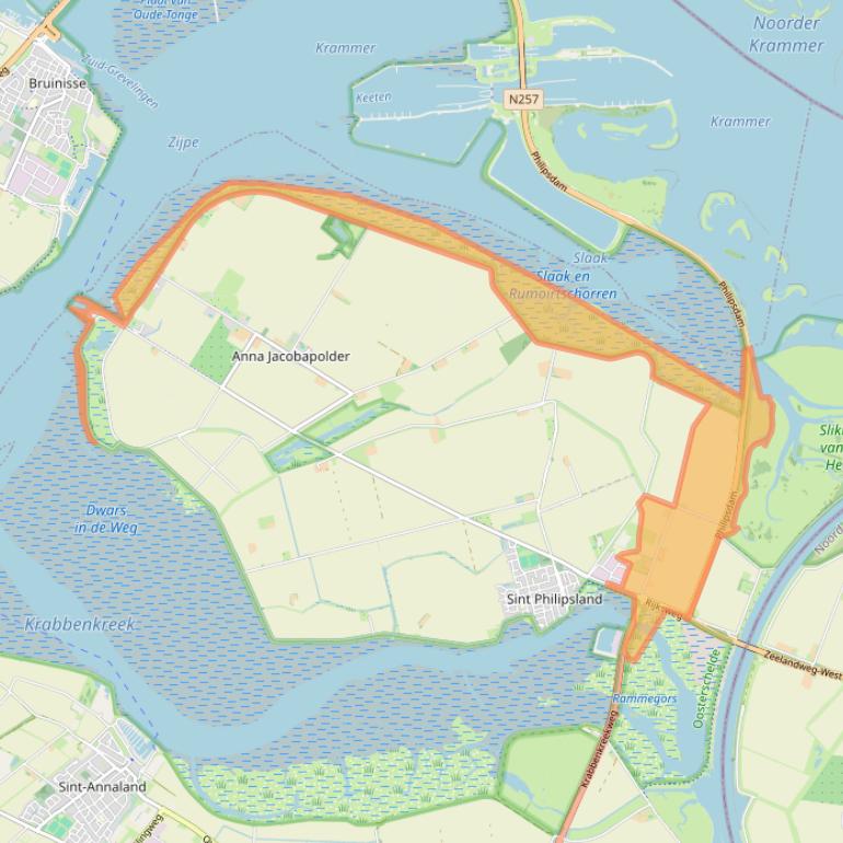 Kaart van postcodegebied 4675PC.