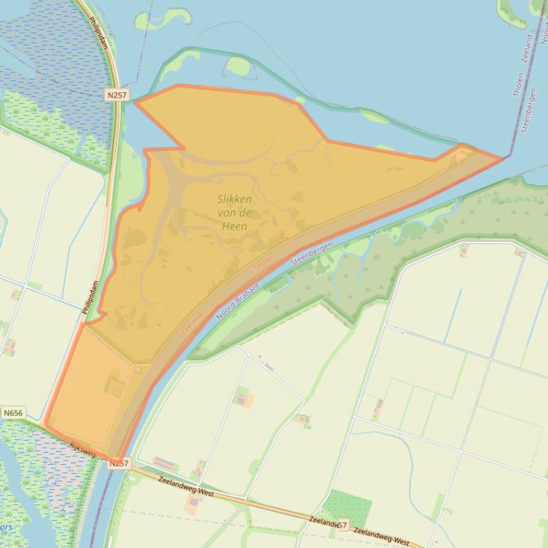 Kaart van postcodegebied 4675PW.