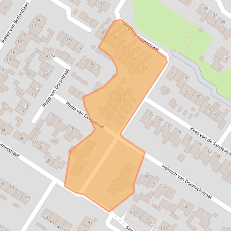 Kaart van postcodegebied 4681BN.