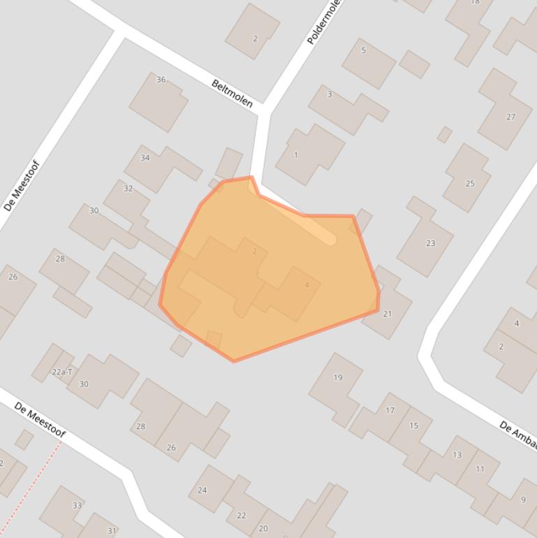 Kaart van postcodegebied 4681CS.