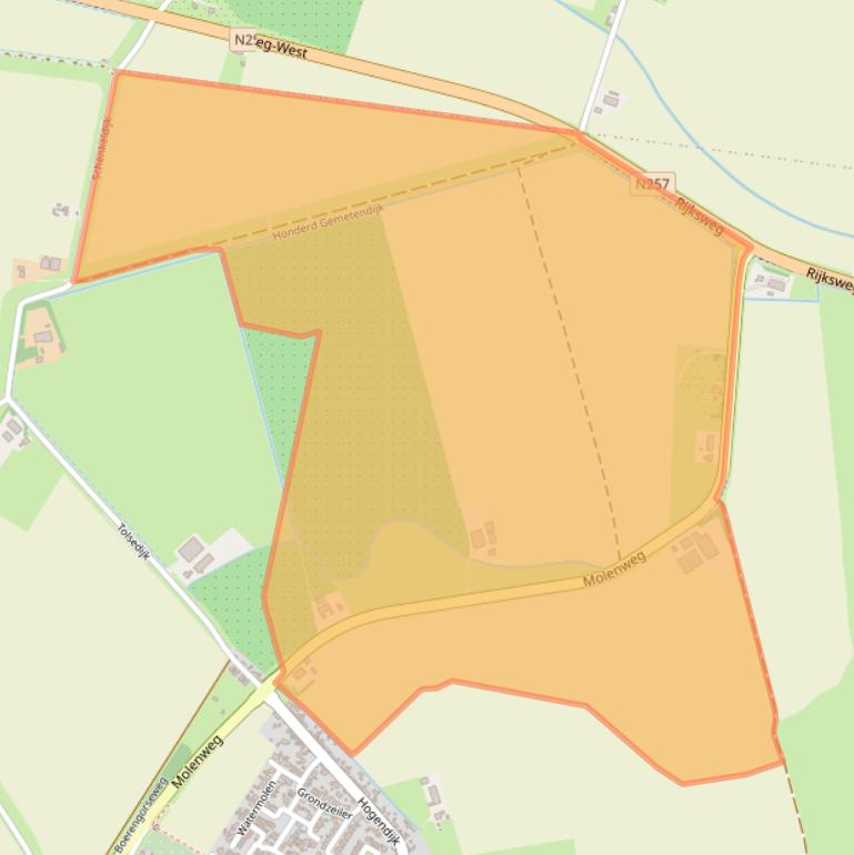 Kaart van postcodegebied 4681RA.