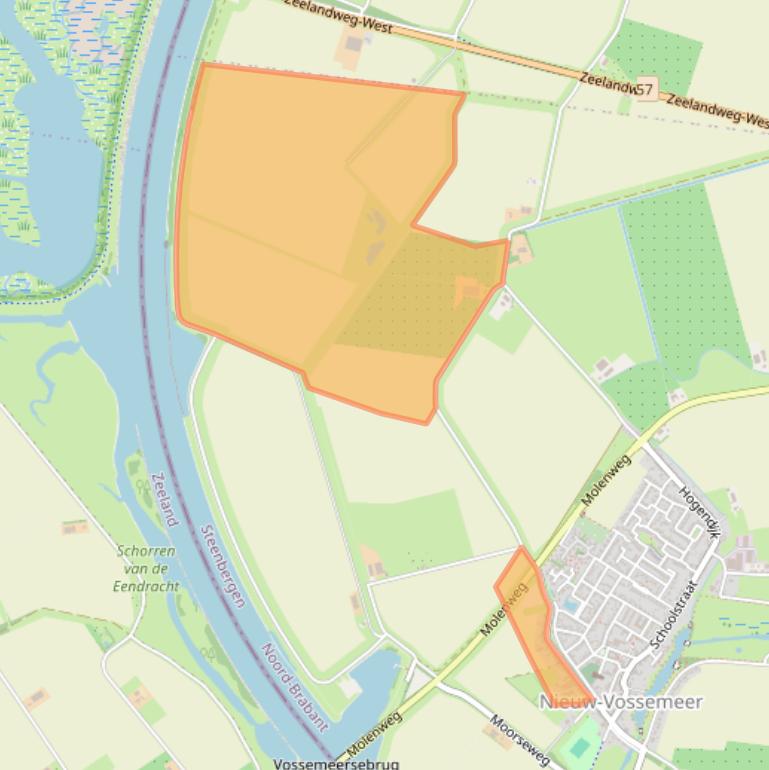 Kaart van postcodegebied 4681RG.