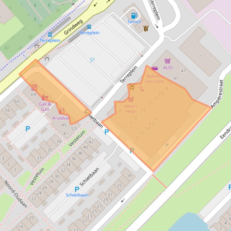 Kaart van postcodegebied 4691AB.