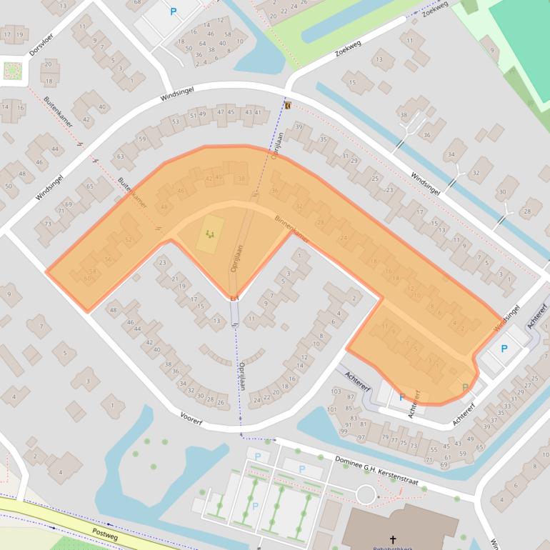 Kaart van postcodegebied 4691DG.