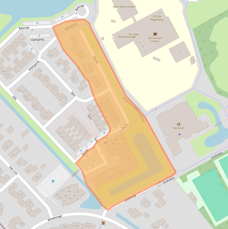 Kaart van postcodegebied 4691DW.