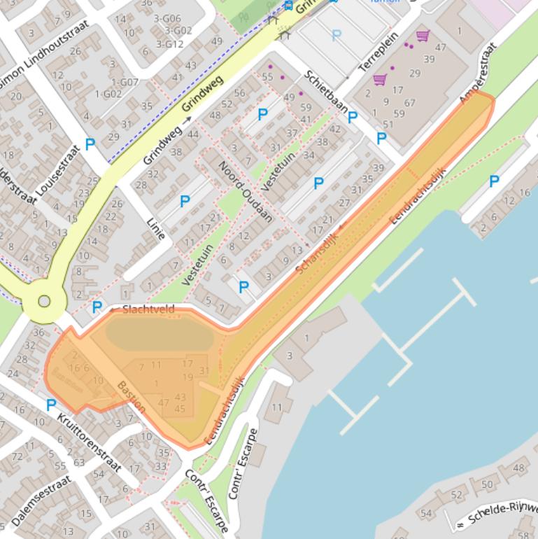 Kaart van postcodegebied 4691ER.