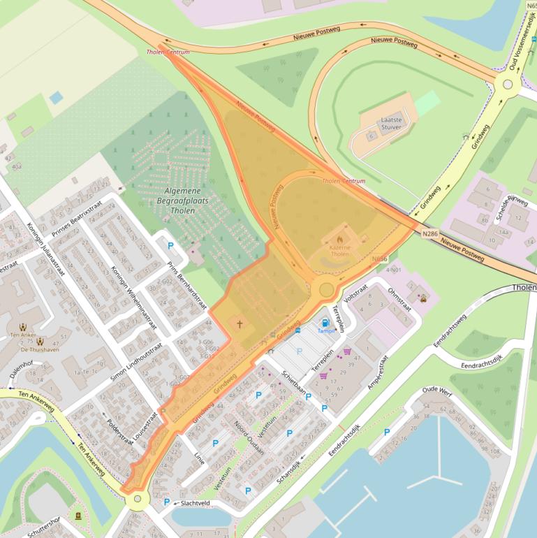 Kaart van postcodegebied 4691ES.