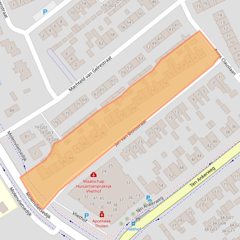 Kaart van postcodegebied 4691HL.