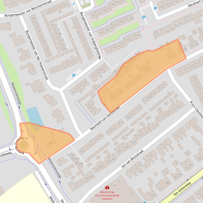 Kaart van postcodegebied 4691HR.