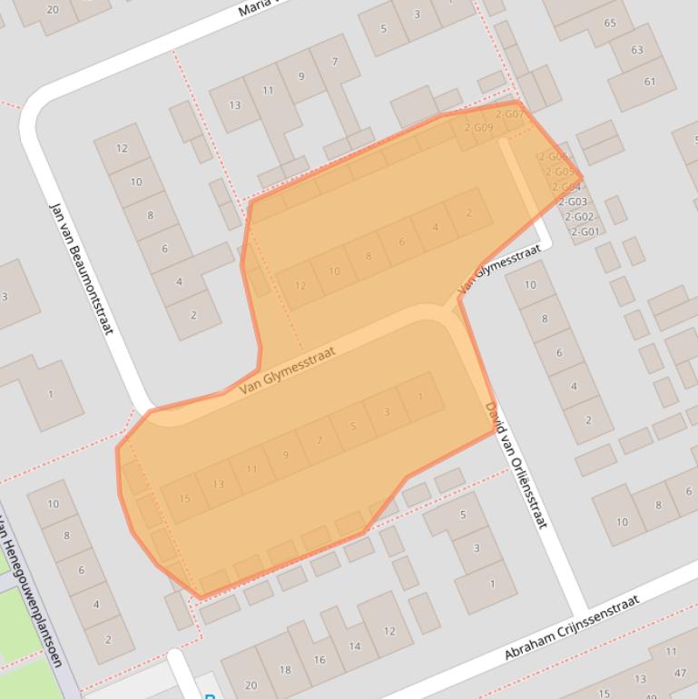 Kaart van postcodegebied 4691JA.