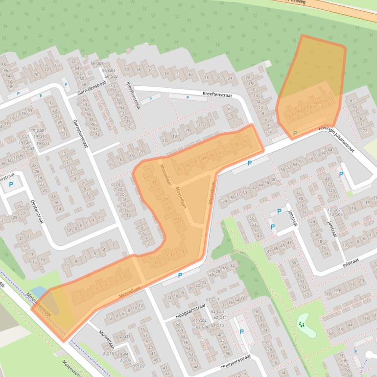 Kaart van postcodegebied 4691KE.