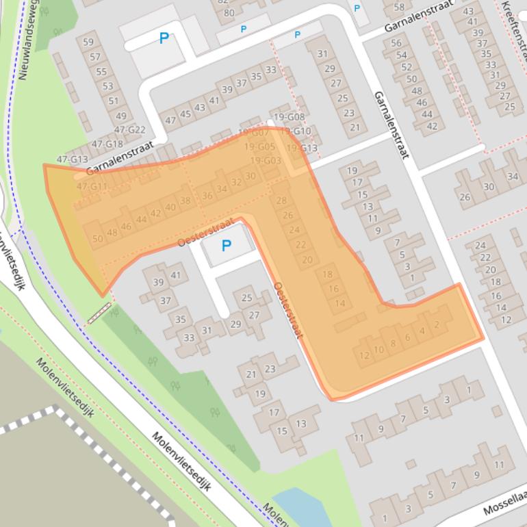 Kaart van postcodegebied 4691KT.