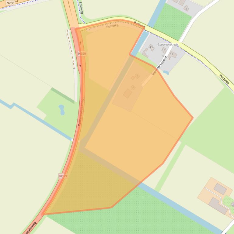 Kaart van postcodegebied 4691PB.