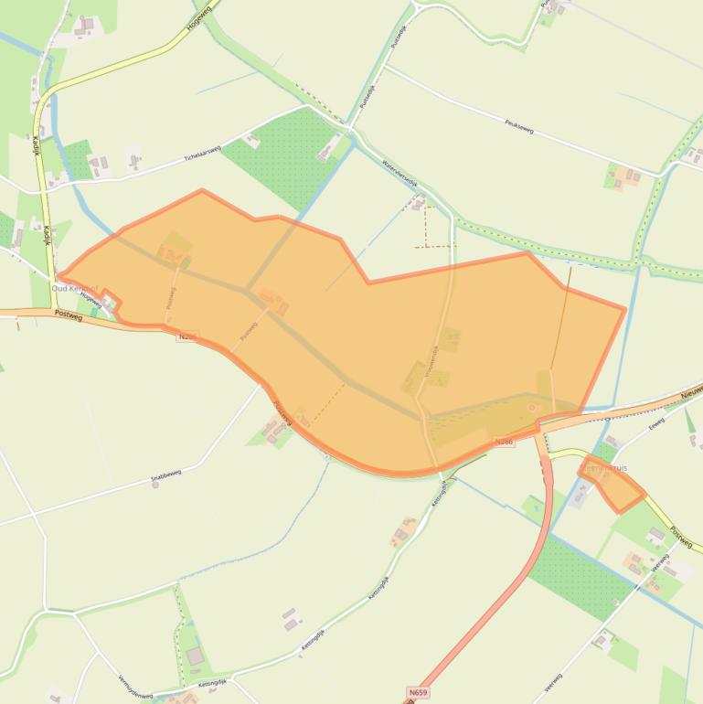 Kaart van postcodegebied 4691PG.