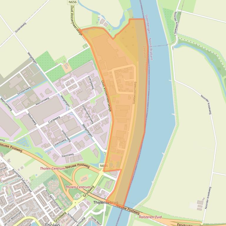 Kaart van postcodegebied 4691RZ.