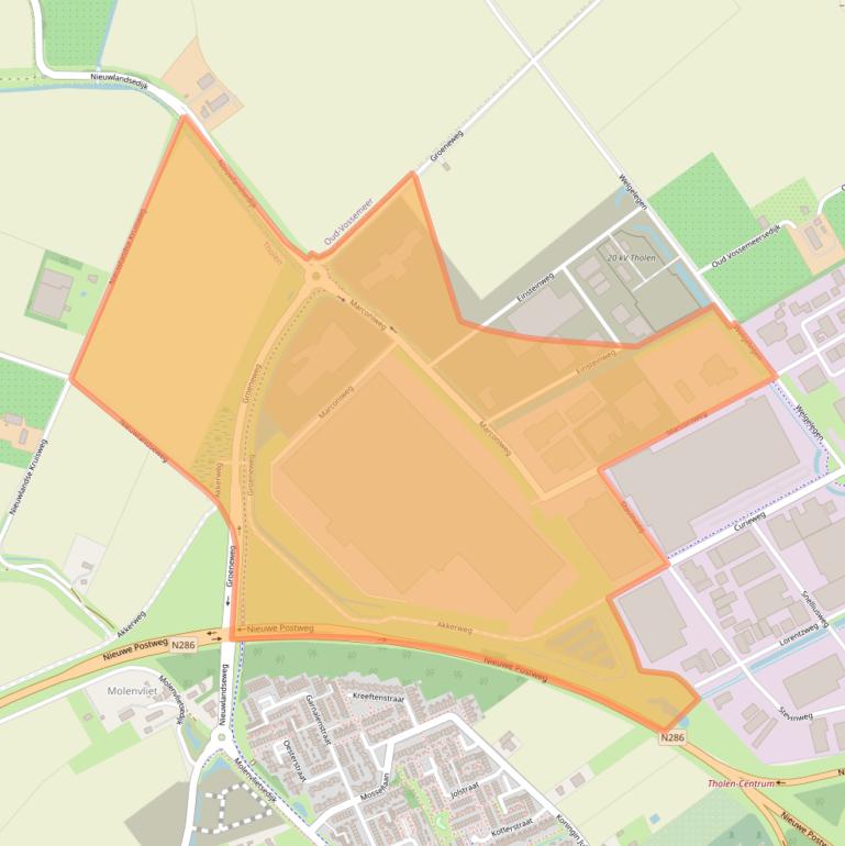 Kaart van postcodegebied 4691SV.