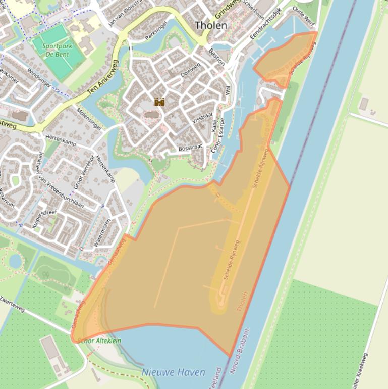 Kaart van postcodegebied 4691TB.