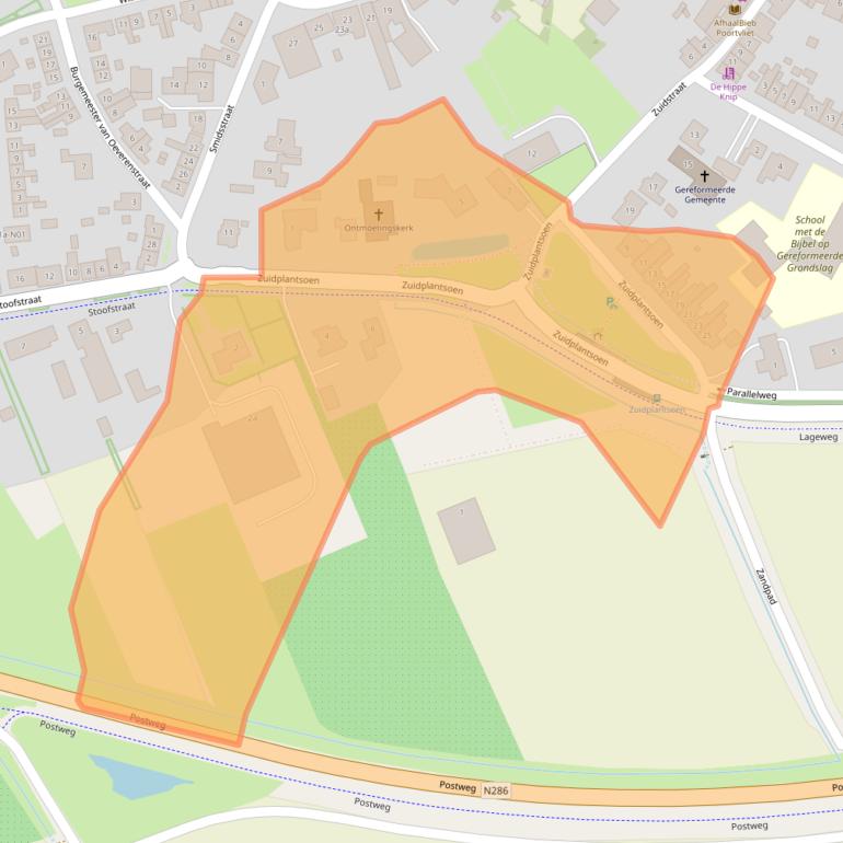 Kaart van postcodegebied 4693BC.