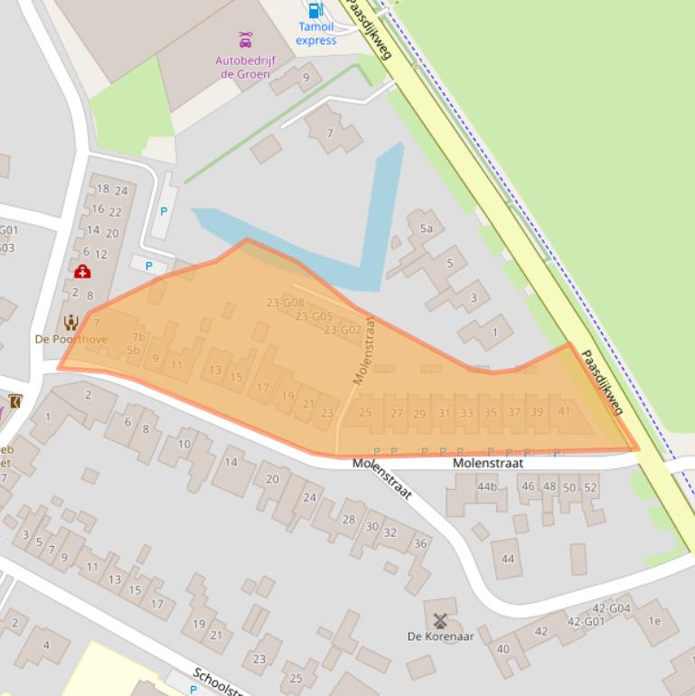 Kaart van postcodegebied 4693BH.