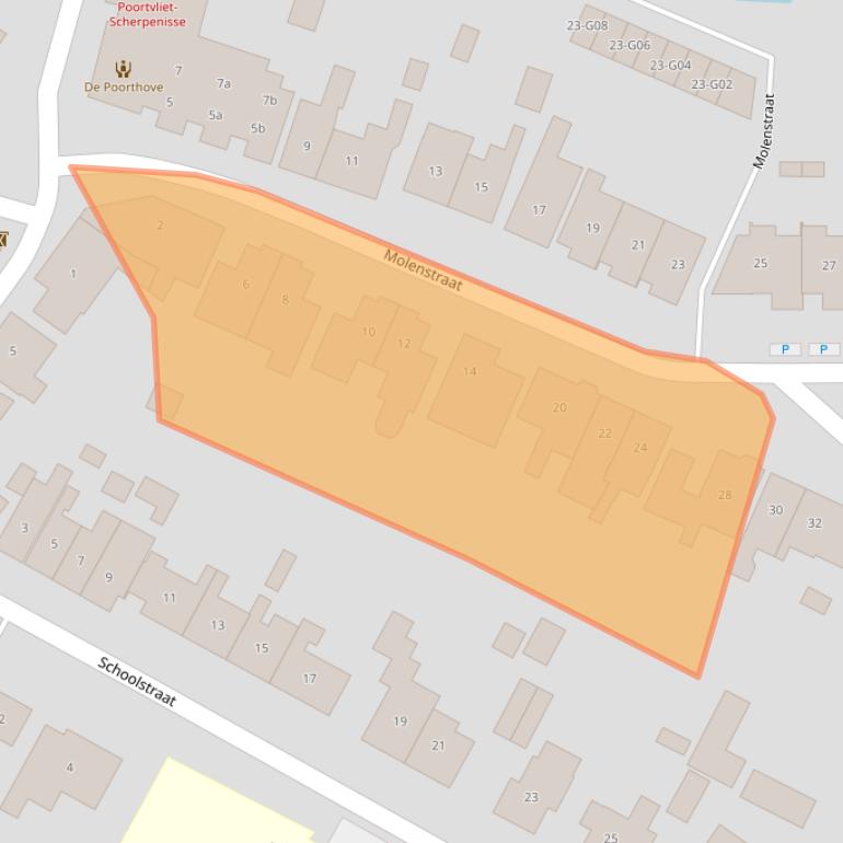 Kaart van postcodegebied 4693BJ.