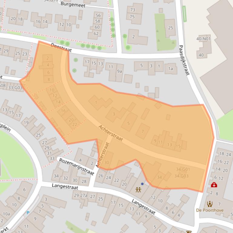 Kaart van postcodegebied 4693BV.