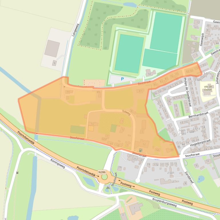 Kaart van postcodegebied 4693RA.