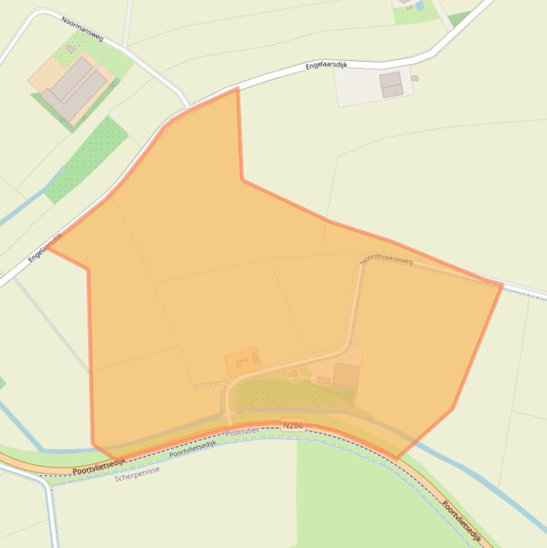 Kaart van postcodegebied 4693RK.