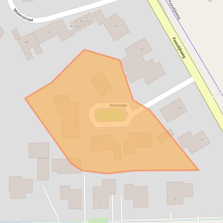 Kaart van postcodegebied 4693RT.