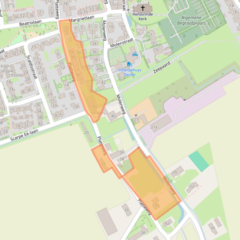 Kaart van postcodegebied 4694BA.