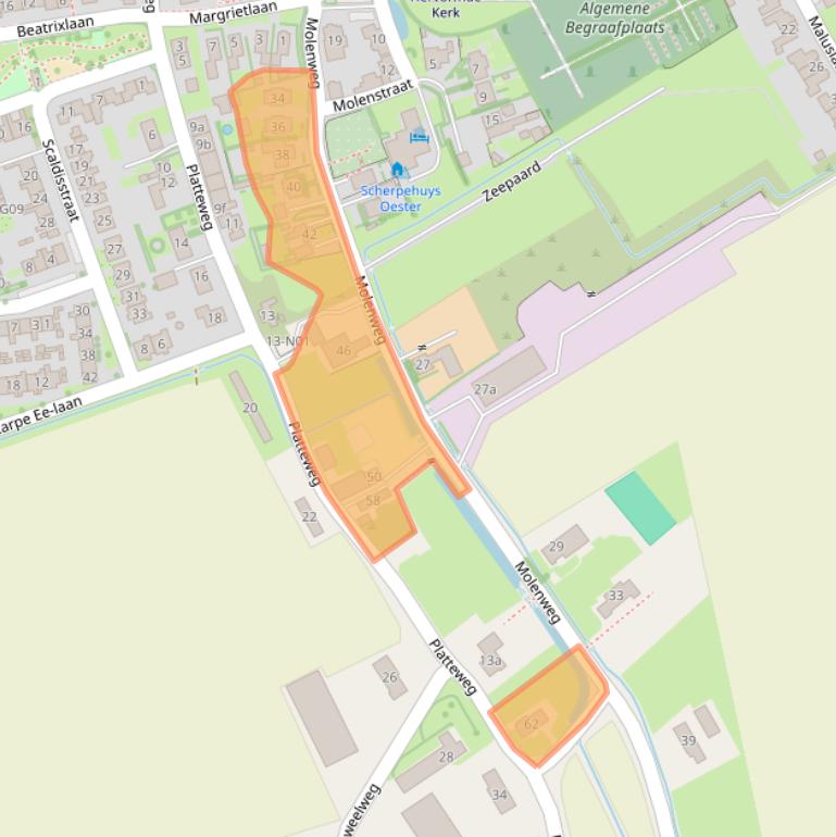 Kaart van postcodegebied 4694BE.