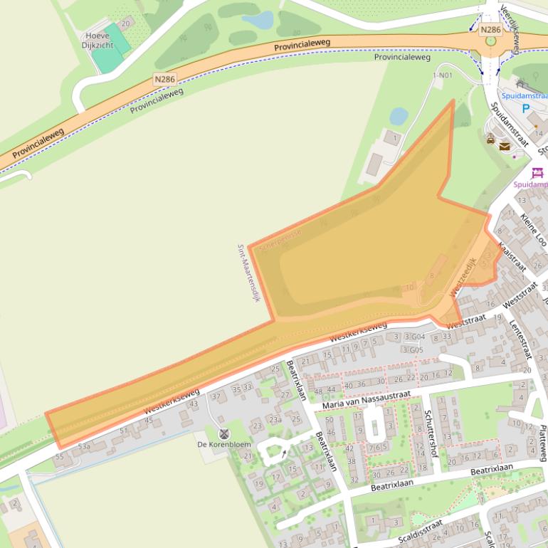 Kaart van postcodegebied 4694CN.