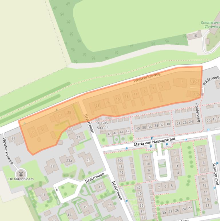 Kaart van postcodegebied 4694CW.