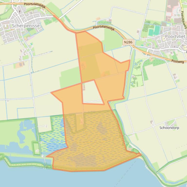 Kaart van postcodegebied 4694PA.