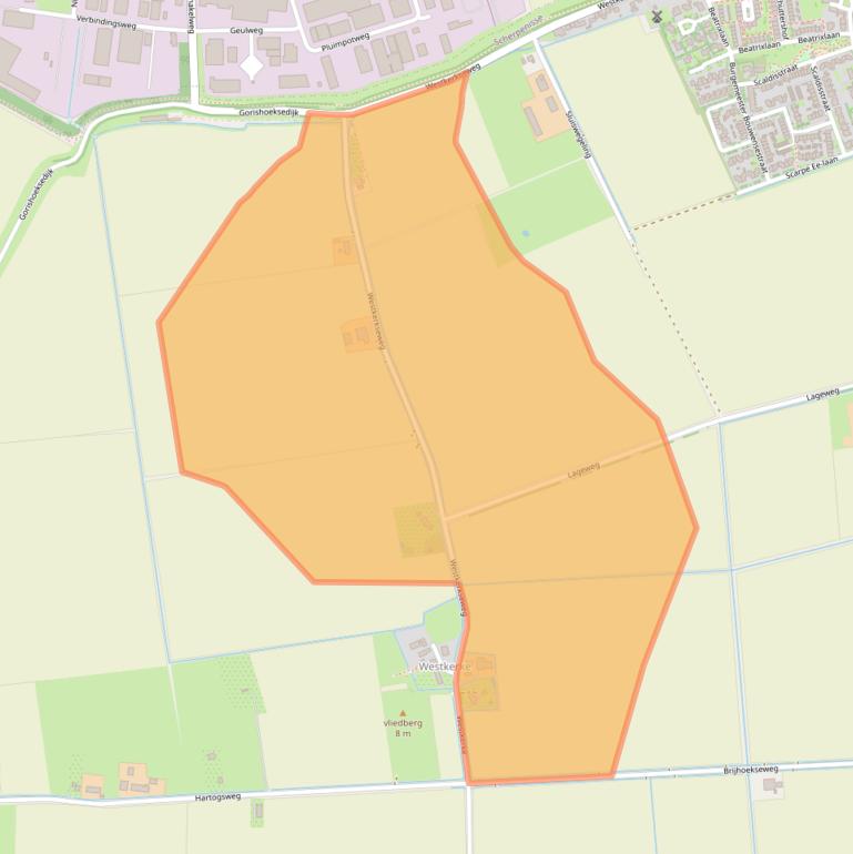 Kaart van postcodegebied 4694PE.