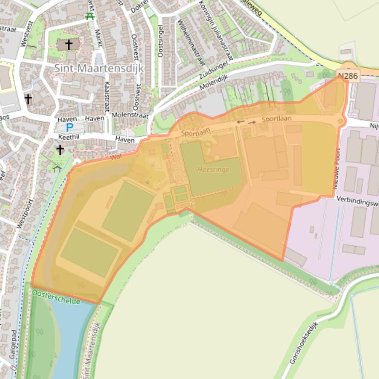 Kaart van postcodegebied 4695BA.