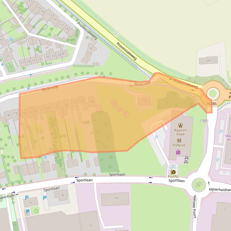 Kaart van postcodegebied 4695BC.