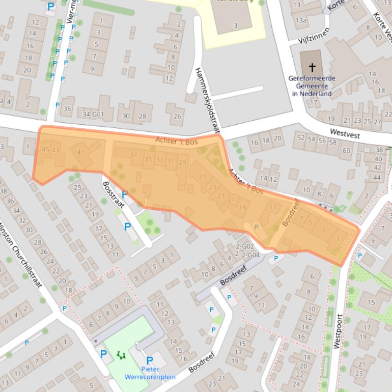 Kaart van postcodegebied 4695GB.